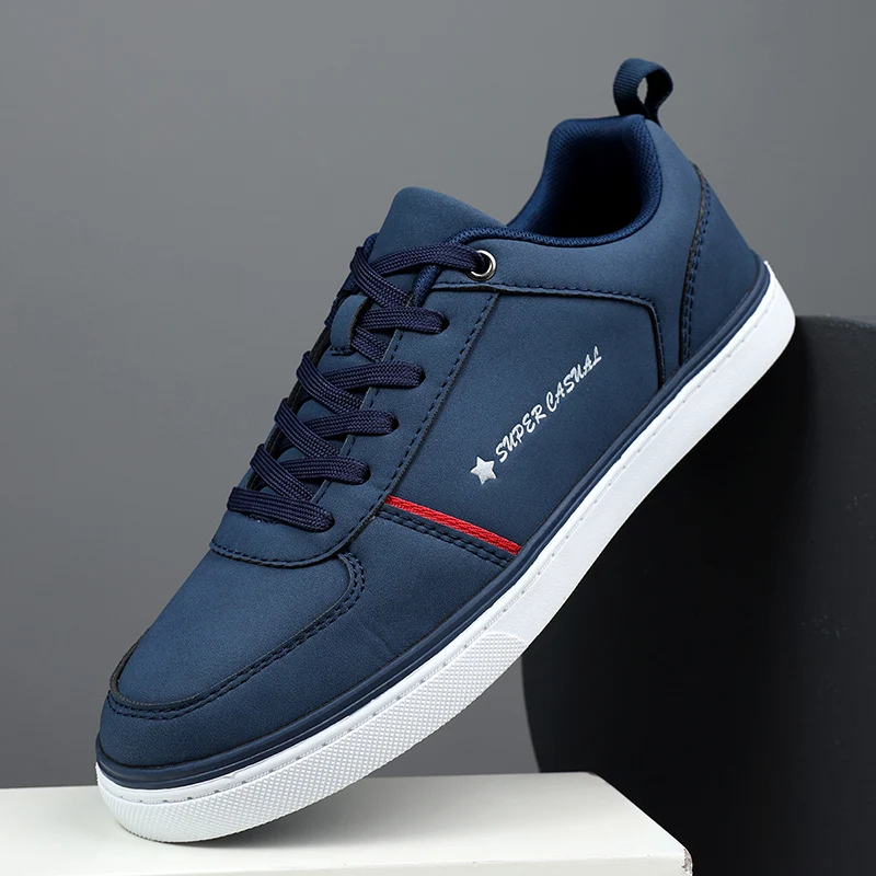 

Casual Shoes Men Classic PU Leather Sneakers Mens Flats Skateboard Shoes Lightweight Comfortable Daily Walking Shoes 2026 New