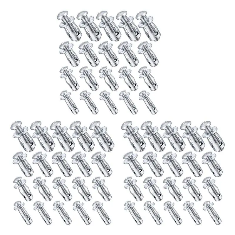 60Pcs M 4 M5 M6 M8 Jack Nuts, Carbon Steel Expansion Screw Nut Fasteners For Securing Plate Frame Container Tag-A68E