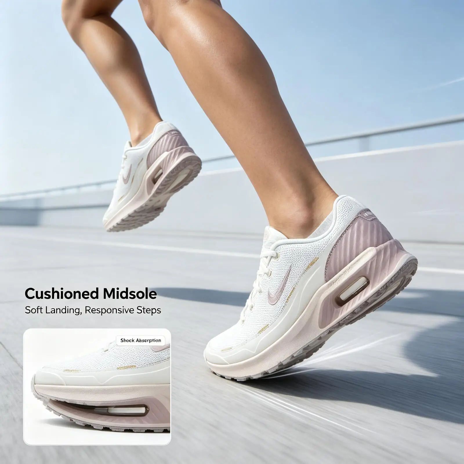 Nike Women's White Gray Gold Training Sneakers Breathable Non-Slip Running Shoes Comfortable Athletic Footwear for Gym Sports - view 3