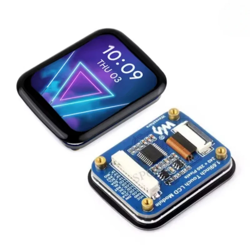 1.69inch Round LCD Display Module with panel, Micro LCD Display, 240×280 Resolution, IPS, SPI And I2C Communication, 262K