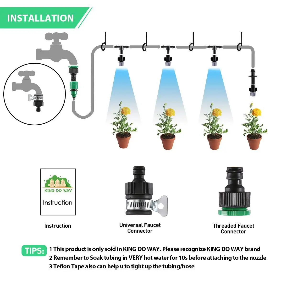 10m Misting System Kit Patio Garden Cooling Fog Spray Irrigation Water Saving Easy Install Outdoor Agricultural Misting Kit