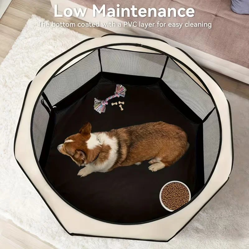 Foldable Pet Tent Cats Dog House Andscratch-resistant Dog Kennels Waterproof Octagonal Cage Outdoor Camping Puppy Shelter