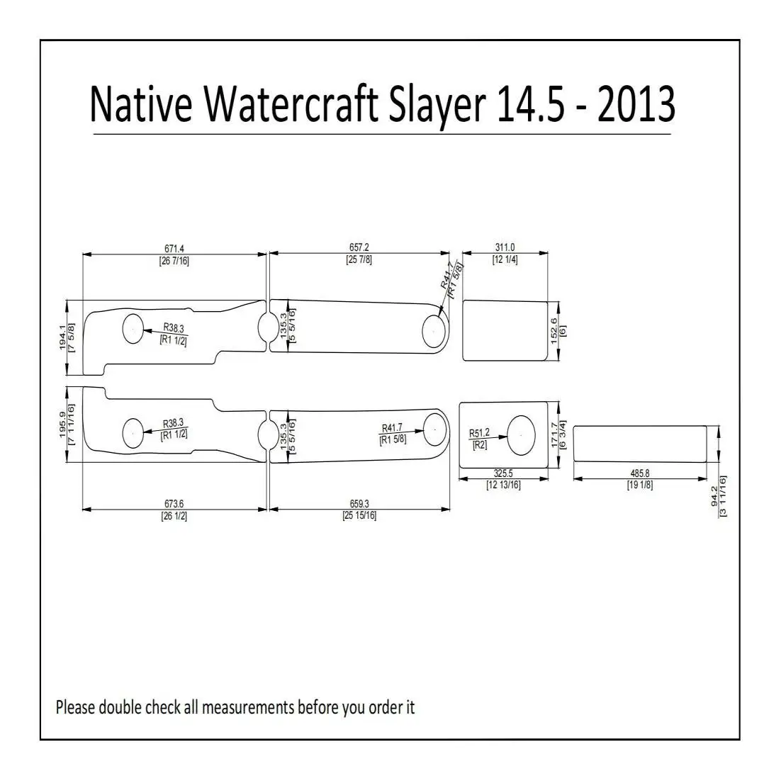 2013 Native Watercraft Slayer 14.5 Kayak Boat EVA Foam Deck Floor Pad Flooring