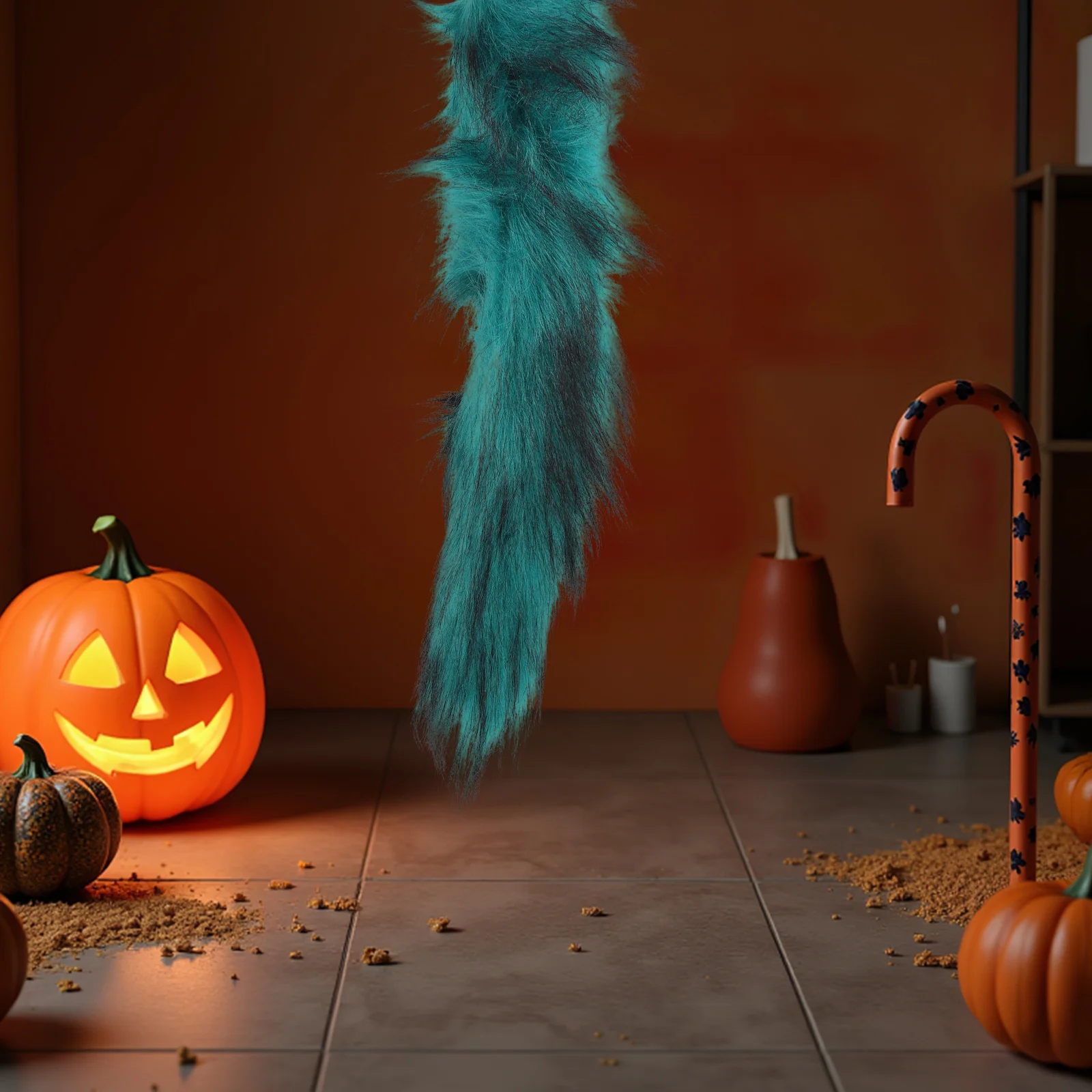 

Animal Tail Keychain Decor Car Keyring Decoration Bag Charms Green Backpack Pendant Cute Fake