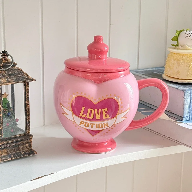 

Love Magic Ceramic Mug Office Coffee Thermal Mug Home Breakfast Milk Tableware Girls Gift Tea Set Coffee Cup Set