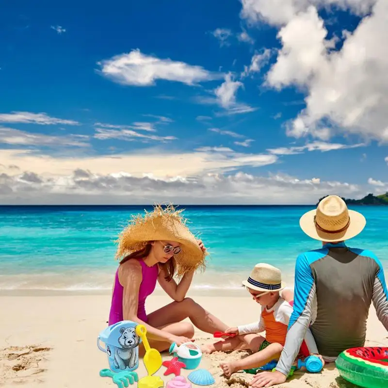 Verão ao ar livre praia areia brinquedos pai-filho interativo praia água jogar pá conjunto com balde de areia rega pode brinquedos para crianças