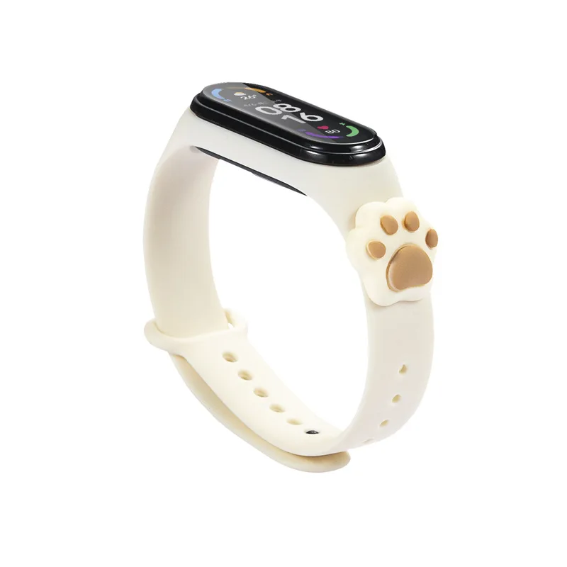 NEW Cartoon Donut Flowers Mi band 5 6 Strap cat paw mi band 3 4 bracelet replacement strap for xiaomi mi band 3 4 5 6 Newest