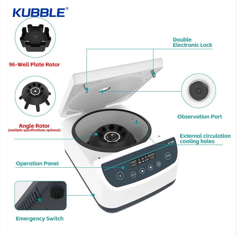 KUBBLE-Máquina Centrífuga de Alta Velocidade, Digital com Ângulo Rotor e Microplaca Rotor