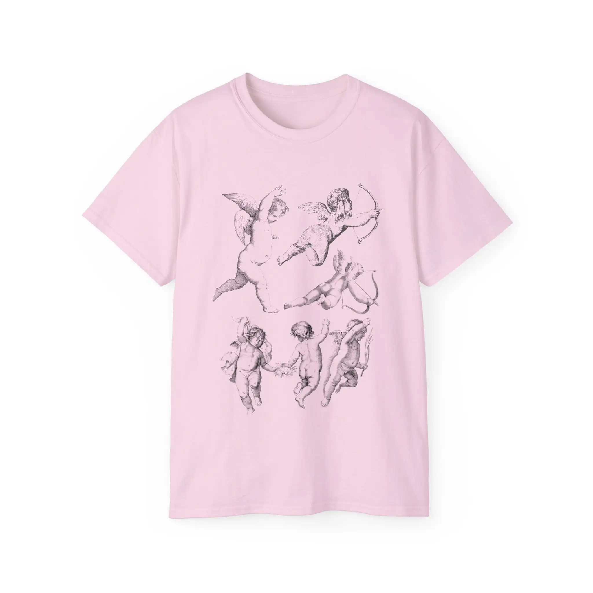 

Cherub Cupid Angel Wings Valentine'S Day Love Lover Aesthetic Vibes Cotton T Shirt
