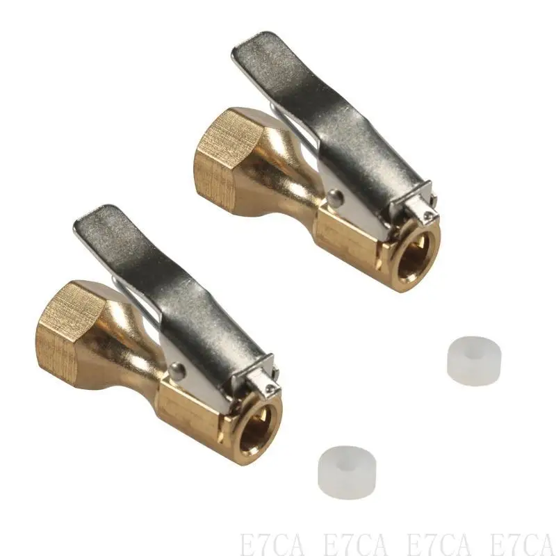

E7CA Heavy-Duty Brass Air Nozzle With Quick Connector,Open Tire Chuck,Lock on Tire Inflator Chuck with Clip