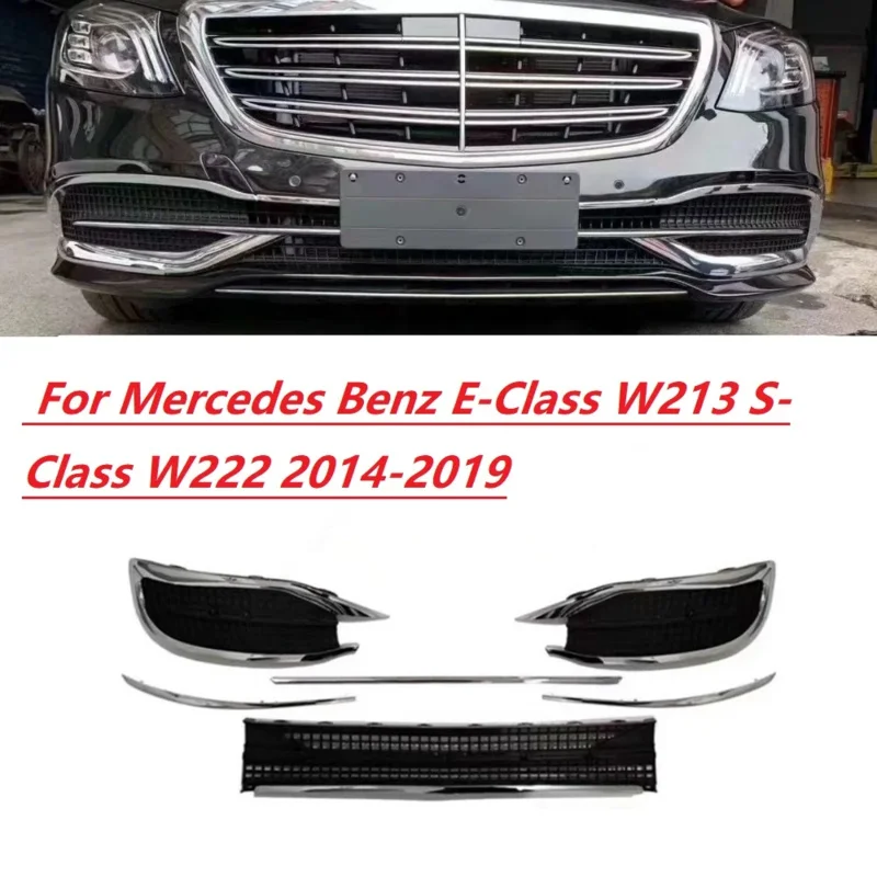 For Mercedes Benz E-Class W213 S-Class W222 Maybach front bumper grille vent body decoration accessories 2014-2019