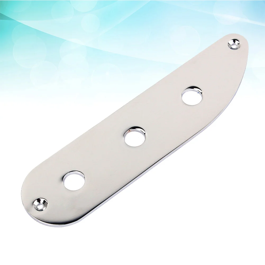 3 Holes Metal Electric Guitar Bridge Control Plate for TL Style Bass Guitar GE214 (Silver)