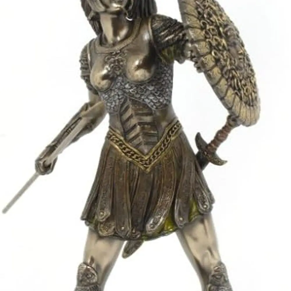 Escultura de diosa de sabiduría fundida en polvo de bronce de 12 Athena (Minerva) y búho