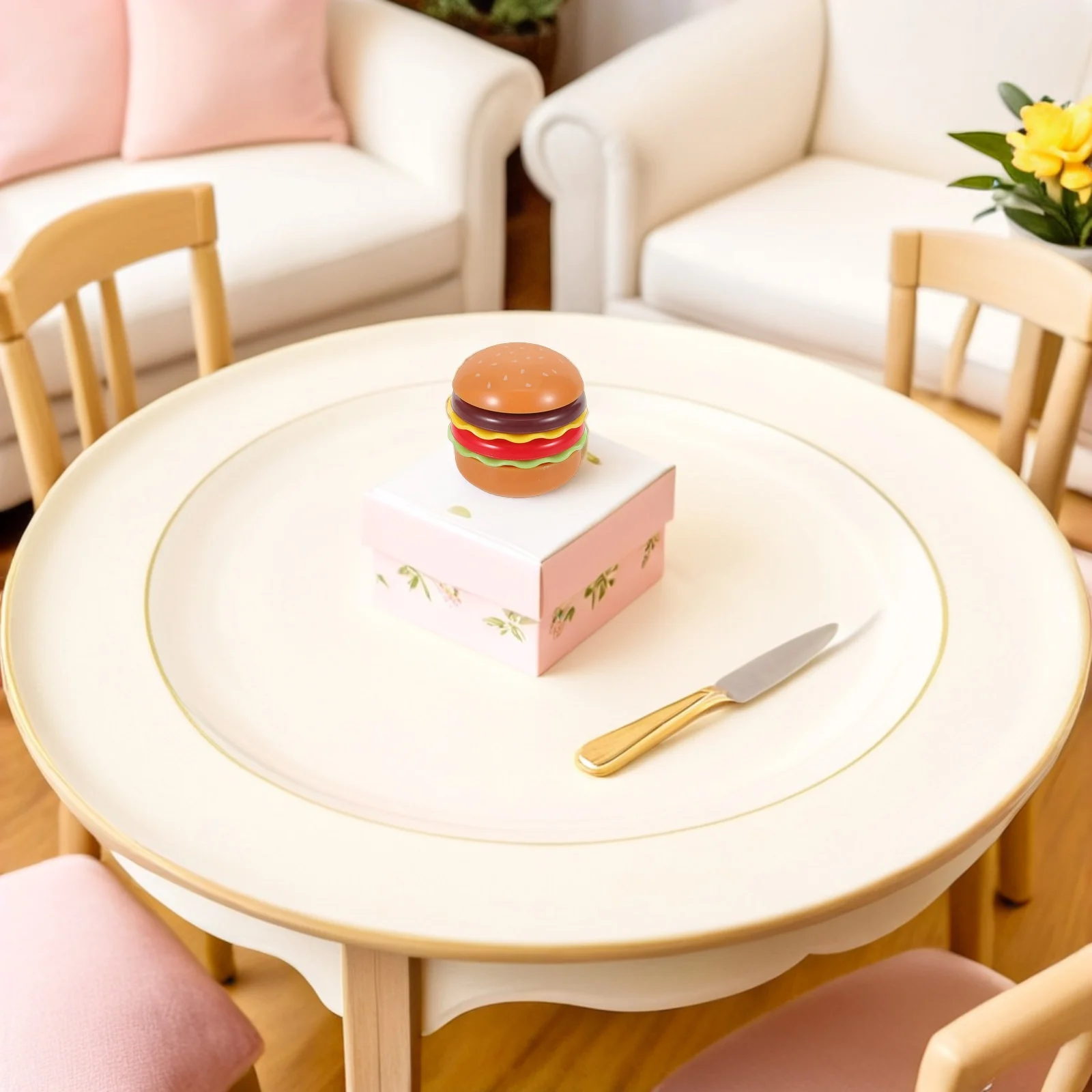 Simulation de nourriture Miniature, Hamburger artificiel réaliste pour maison de poupée, ensemble de jeu de cuisine, faux accessoire de Burger, Mini accessoires en plastique