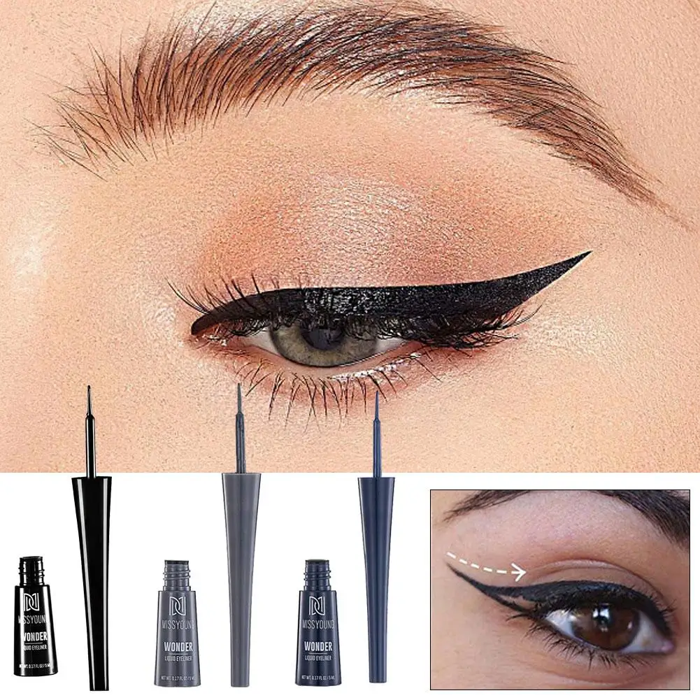 Waterdichte Eyeliner Potloodpen Vrouwen Zwarte Vloeibare Eyeliner Langdurige Mooie Make-Up Cosmetische Hulpmiddelen Zwarte Vloeibare Eyeliner