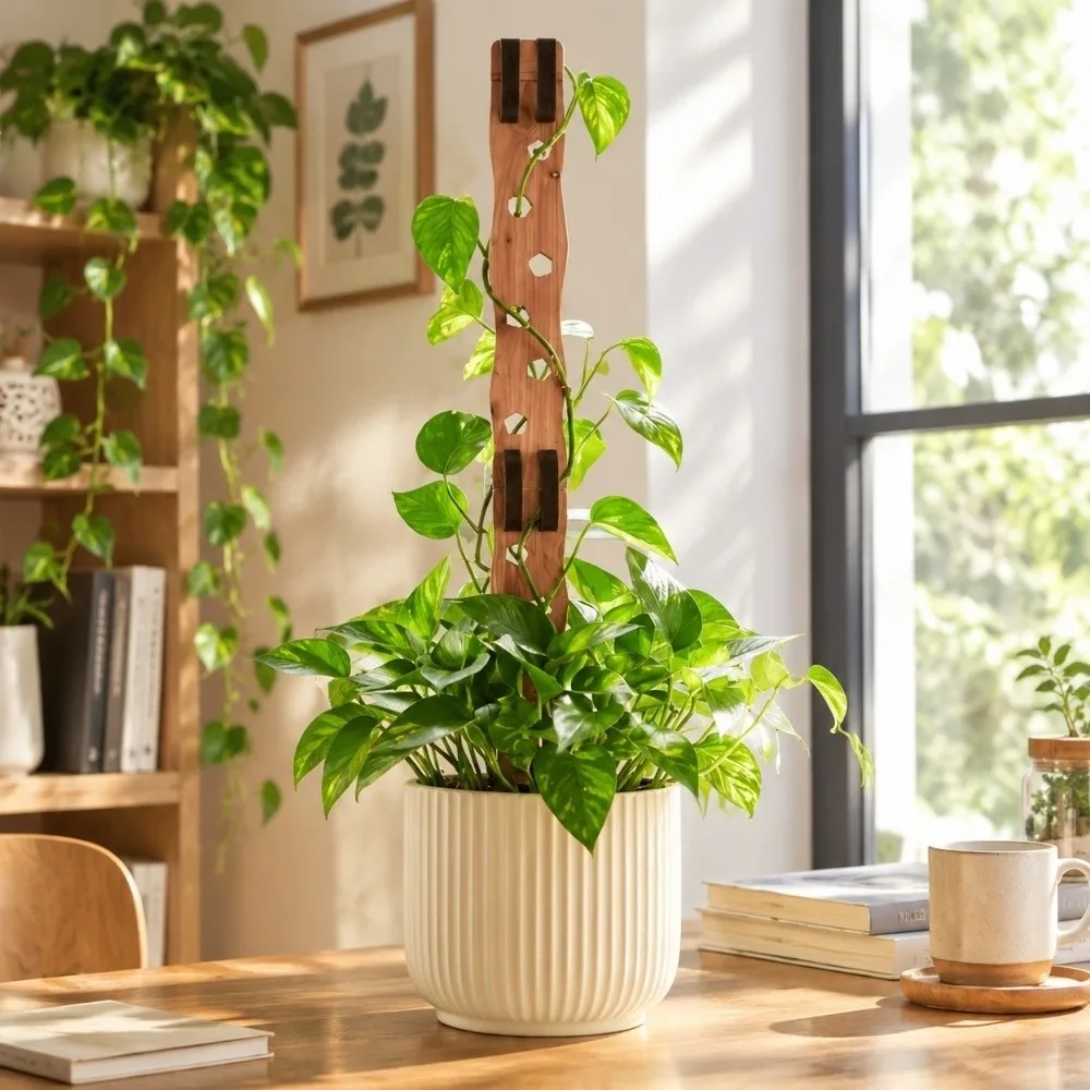 Wooden Plant Support Frame Hollow Out 2-In-1 Plant Climbing Trellis Adjustable Extendable Flower Arrangement Trellis Indoor