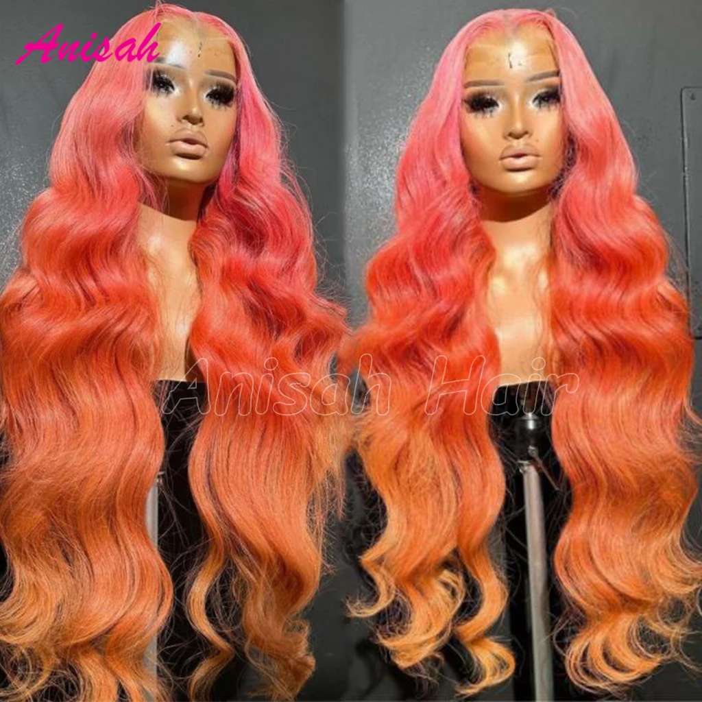 

Brazilian Ombre Colored Lace Frontal Wigs For Women Body Wave 5x5 Closure Wig Pre Plucked 13x4 Lace Front Huamn Hair Wig