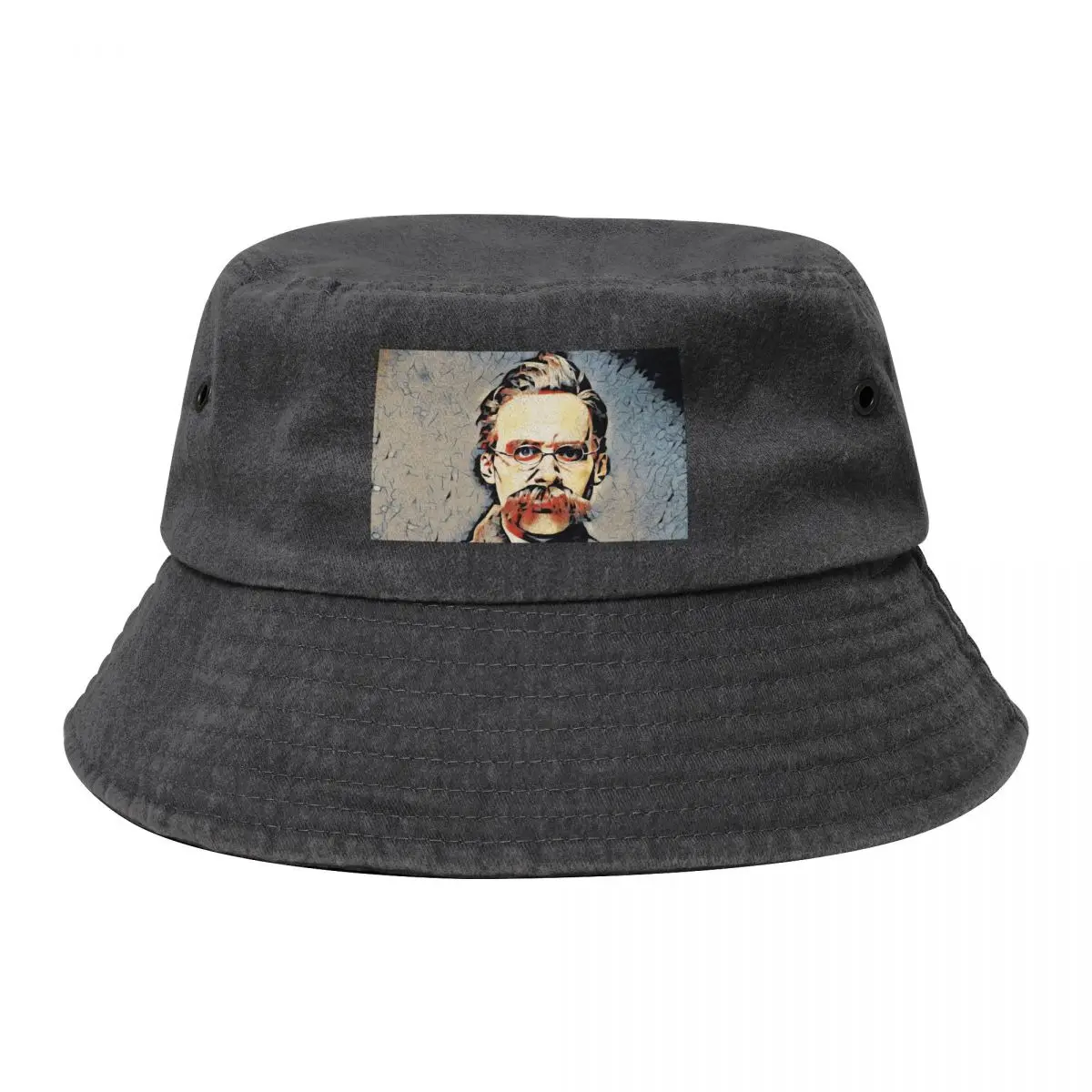 

Portrait of Friedrich Nietzsche Bucket Hat Golf funny hat sailor cap for men hiking hat Women Caps Men's
