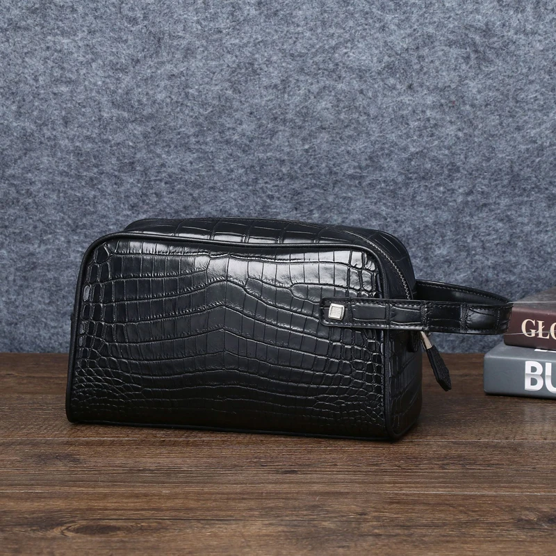 Genuine Leather Men's Clutch Bag English Style Handheld Wallet for Business And Casual Use