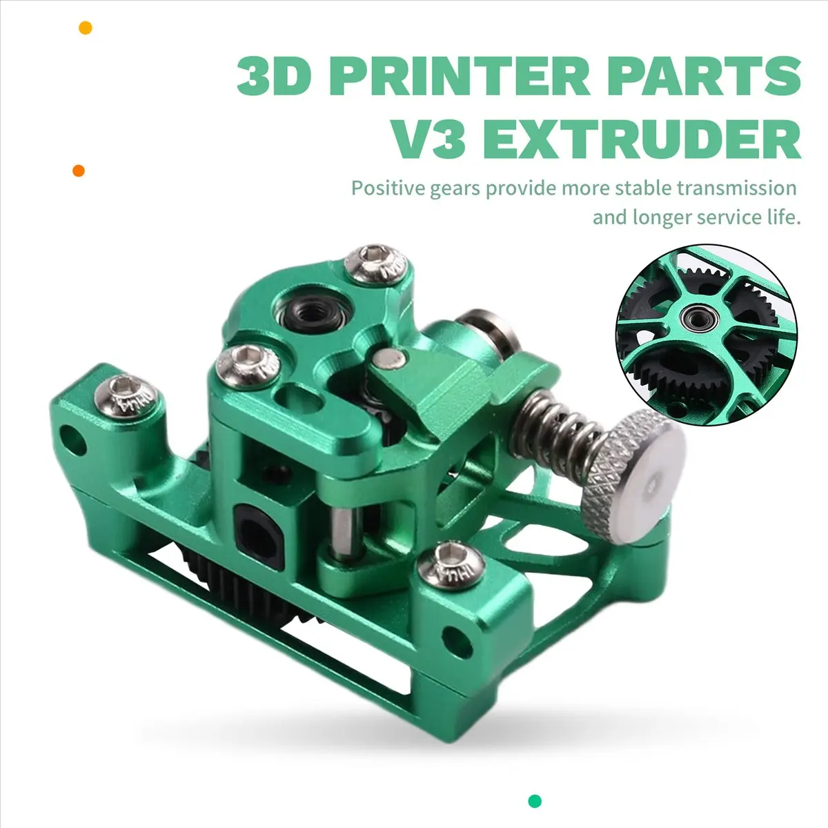 Goodprice CNC All Metal for Sherpa V3 Extruder High Temperature Resistance Extruder Without Motor for Voron CR-10 Ender Green