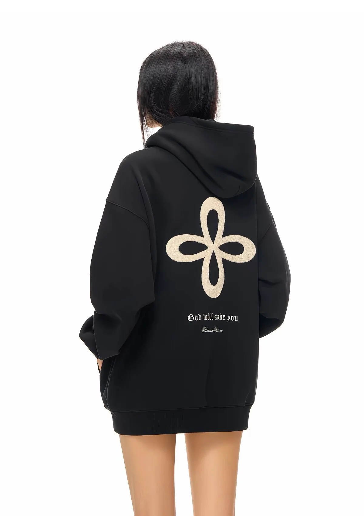 Harajuku Y2k Aesthetic Pattern Print Sweatshirt Vintage Punk Gothic Couple Sweatshirt Emo Print Hoodie 2000s Streetwear