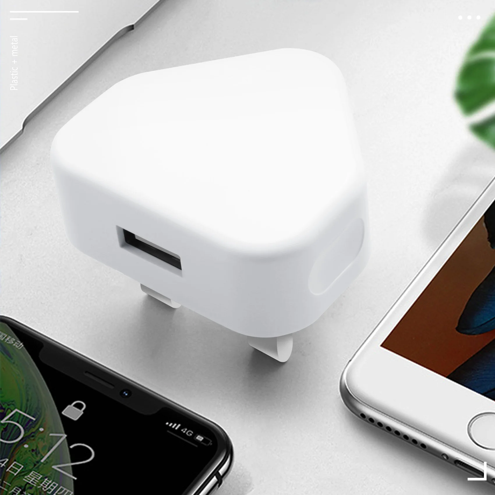 Adaptor Charger Dinding 3 Pin colokan Usb Universal, Charger Dinding 3 Pin dengan Port Usb, Charger perjalanan, pengisian untuk ponsel (1 Port)