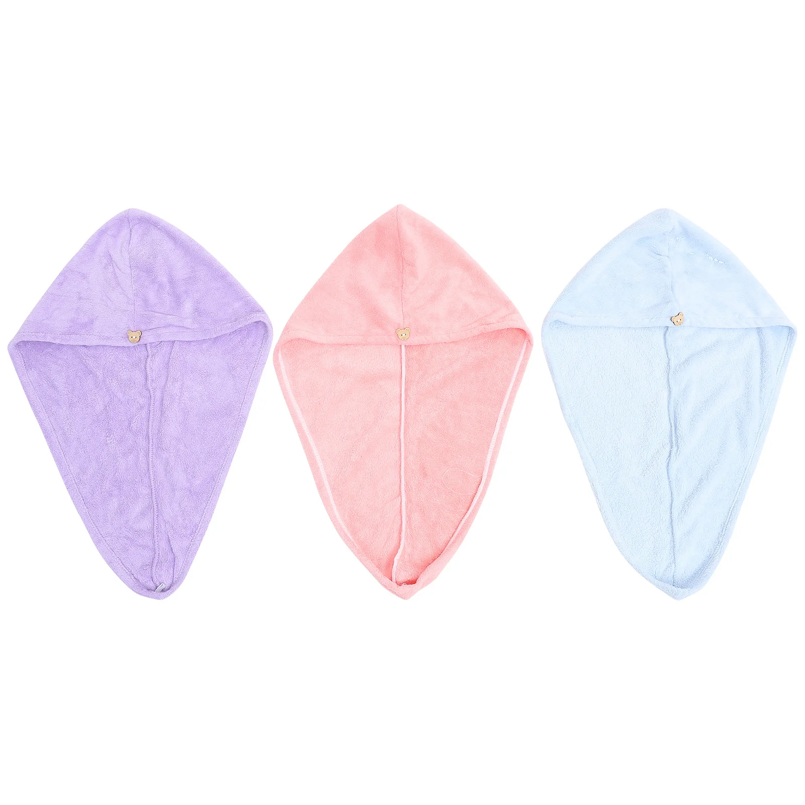 3 قطعة قبعة التجفيف السريع لينة امتصاص الماء الأزرق الأرجواني الوردي حمام دش العناية بالشعر المنزل الصالة الرياضية رحلة غطاء تجفيف الشعر #2