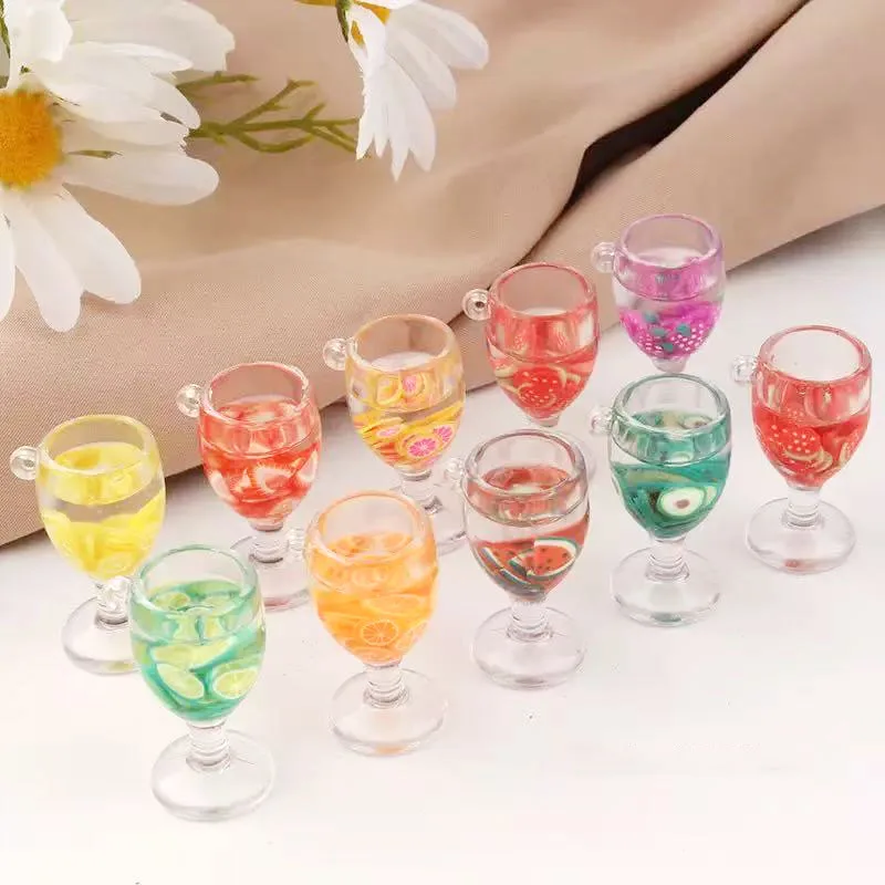 Colgantes de botella de resina, accesorios hechos a mano, joyería DIY, pendiente, collar, llavero, 10 piezas, 8x34MM