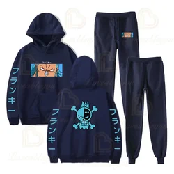 One Piece Men Women Set of Clothes Autumn Cartoon Hoodies Tops+long Pants 2pcs Suit Monkey D. Luffy Roronoa Zoro Chopper Clothes