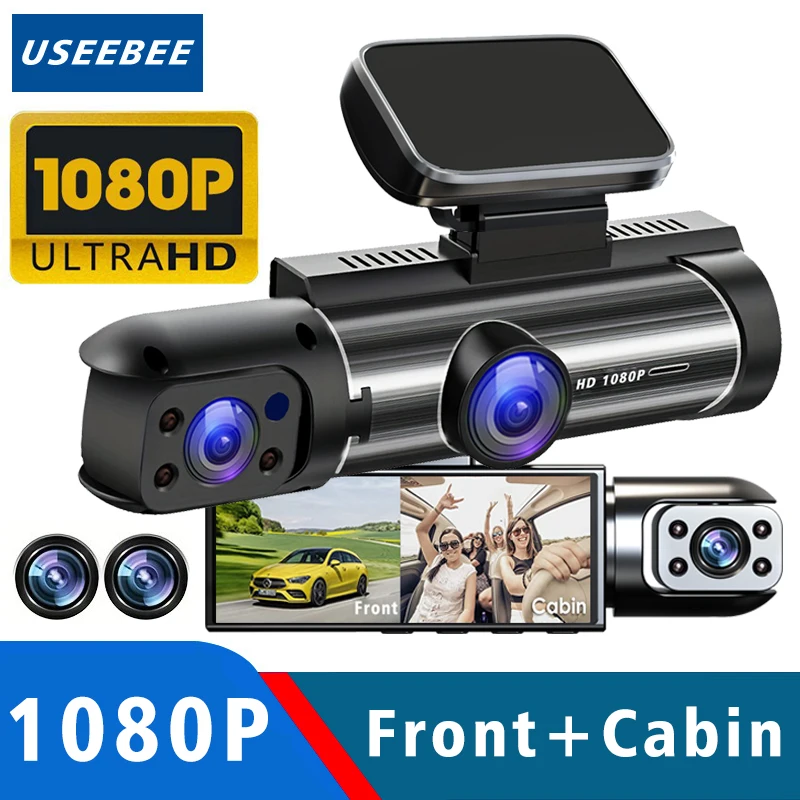 Lente Dual coche DVR FHD 1920*1080P cámara de salpicadero cabina Dashcam vehículo Video Dash Cam grabadora de conducción Interior Mini Dvrs caja negra