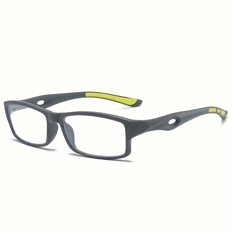 3/5PCS Sport Style Non-Prescription Reading Glasses Anti-Blue Light Rectangular Full Rim Eyewear, PC Frame Material