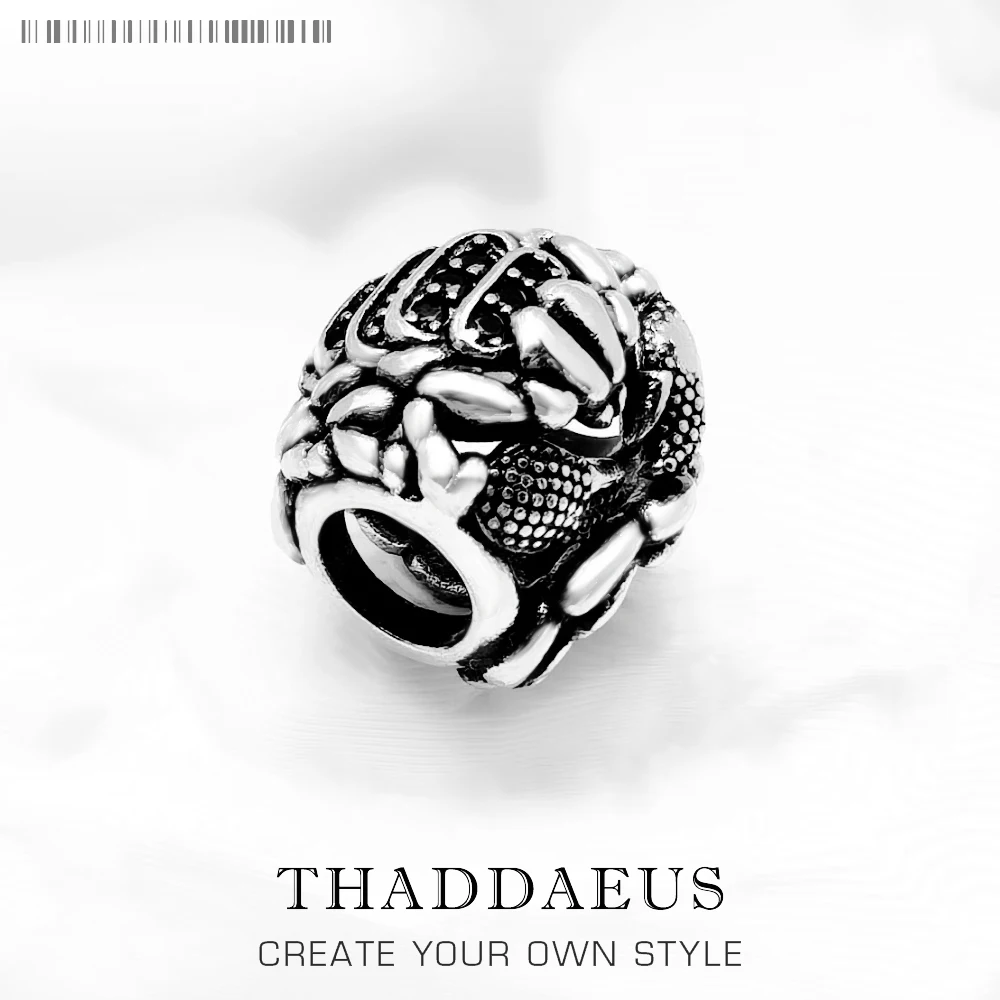 

Подвеска в виде черного скорпиона с отверстием 5 мм для женщин и мужчин, ювелирные изделия «сделай сам» из стерлингового серебра 925 пробы в стиле панк, Rebel Street, европейский модный подарок