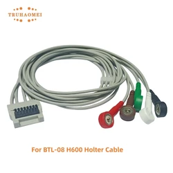 Holter Cable BTL-08 H100 H300 H600 Holter Recorder 16 Pin ECG 5 Lead 10 Leadwires IEC/AHA Standard Snap 4.0