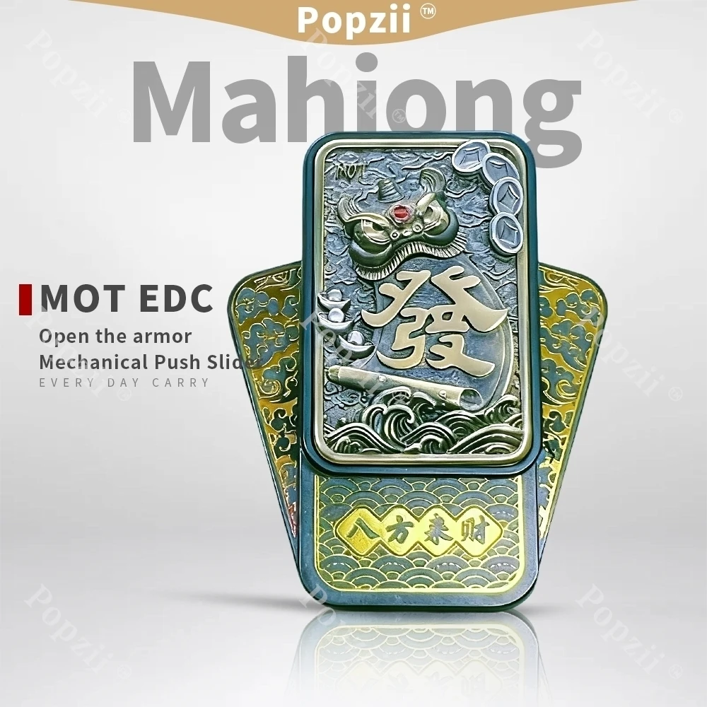 MOT Mahjong EDC Open The Armor Metall mechanisch Multi Orbit Push Slider Zappelspielzeug Cooles Gadget Sinnesspielzeug für Erwachsene