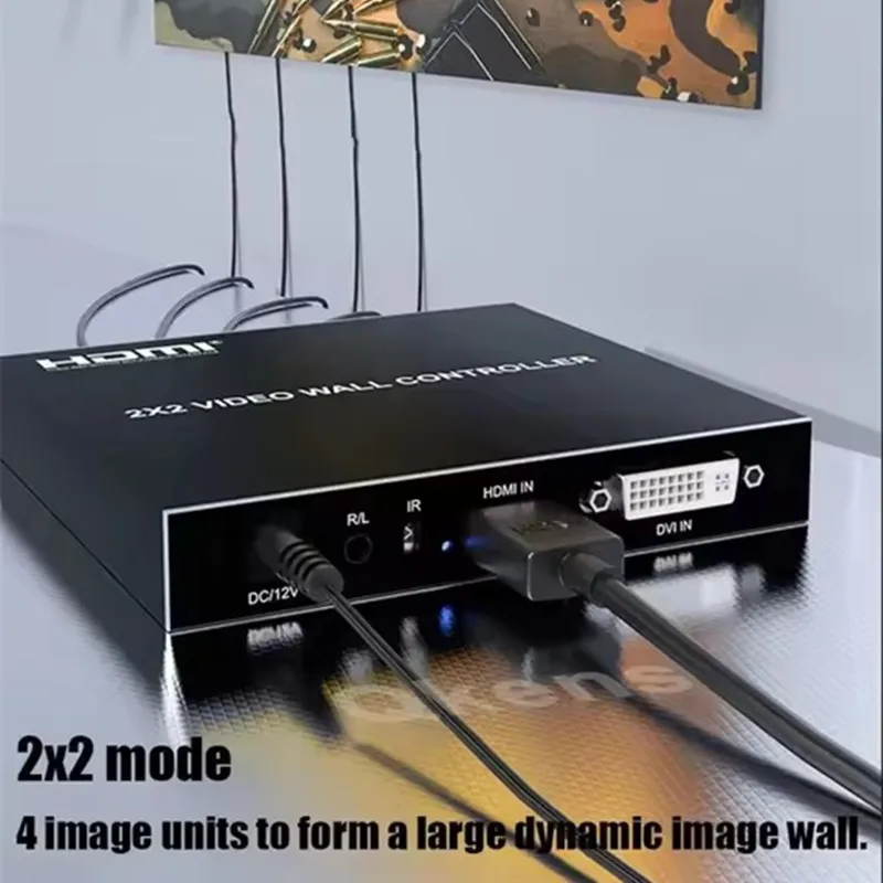 2x2 HDMI DVI Video Wall Controller 1080P 60Hz 1X4 1X2 3X12X1 1x3 4X1 Multi Screen Processor 4 TV Splicing Box Splicer 180° Flip