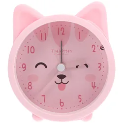 Cute Cartoon Cat Alarm Clock Silicone Night Light Silent Table Clock Kids Bedroom Desktop Decorative Home Accessory Gift Ear