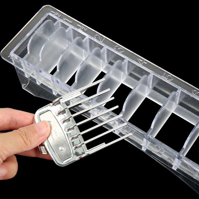 10 Grid Guide Limit Comb Storage Box Electric Hair Clipper Rack Holder Organizer Case Barber Salon Hairdressing Tools
