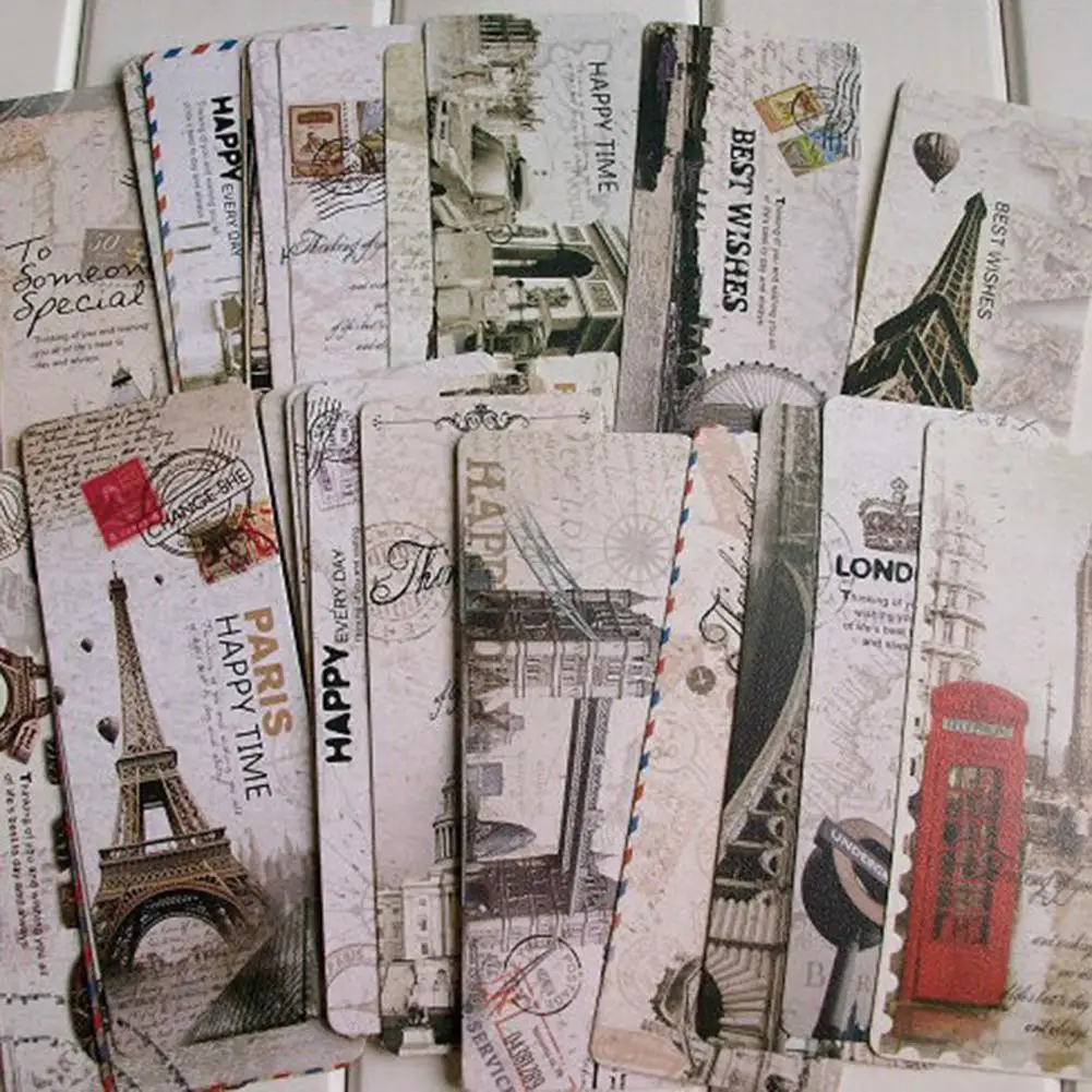 30Pcs segnalibro di carta alla moda materiale scolastico segnalibro di lettura segnalibro di lettura esotico retrò decorativo marcatura
