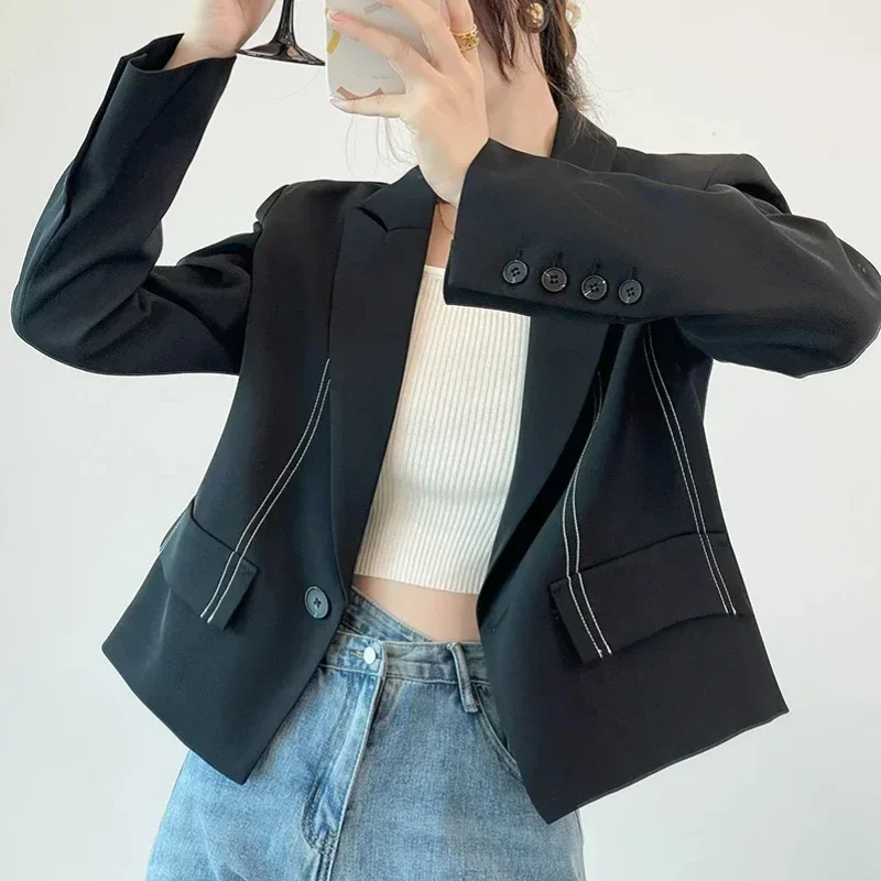 

Pop Outerwear Spring Autumn Women's Crop S 2025 New Arrivals Female Short Coats And Jackets In Promotion Long Sleeve Bring On