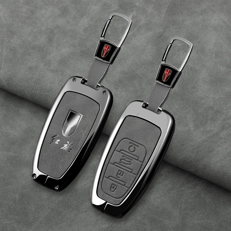 Zinc Alloy Car Remote Key Case Cover Shell for FAW Hongqi HS5 H5 H9 HS7 H7 L5 HS3 L9 EHS9 E-HS9 E-HS3 HQ9 Protector Keychain