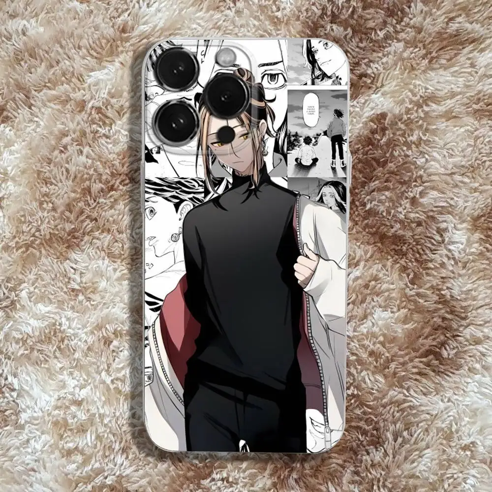 Funda de teléfono Kazutora Revengers Hanemiya para iPhone 17,16,15,14,13,12,11 Pro,Max,Plus,X,XS,XR,SE4,E Mini funda suave transparente