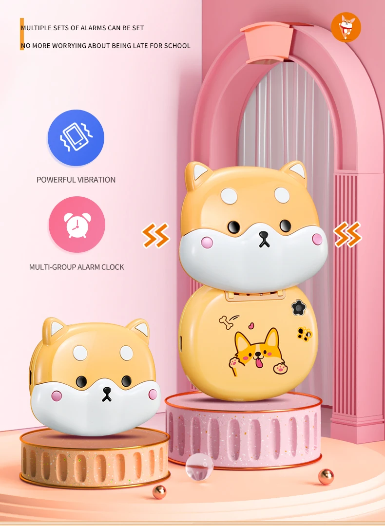 Cute Mini Koki Mobile Phone Flip Cartoon Kids Children Dual Sim 2G GSM Keyboard Botton MP3 Player Unlocked New Cellphone
