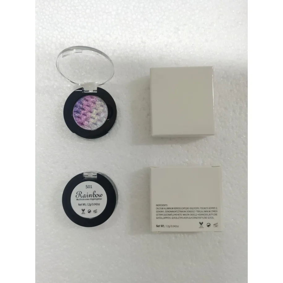 العلامة الخاصة نباتي ظلال العيون ماكياج بالجملة شعار مخصص 26 مللي متر الحرباء البصرية المنسوجة قوس قزح عينيه عالية المصطبغة