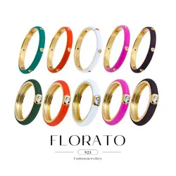 Hot Selling Shiny Zircon 24K Gold Plated Silver Enamel Color Fashion rings For Women round Simple Metal rings wholesale кольца