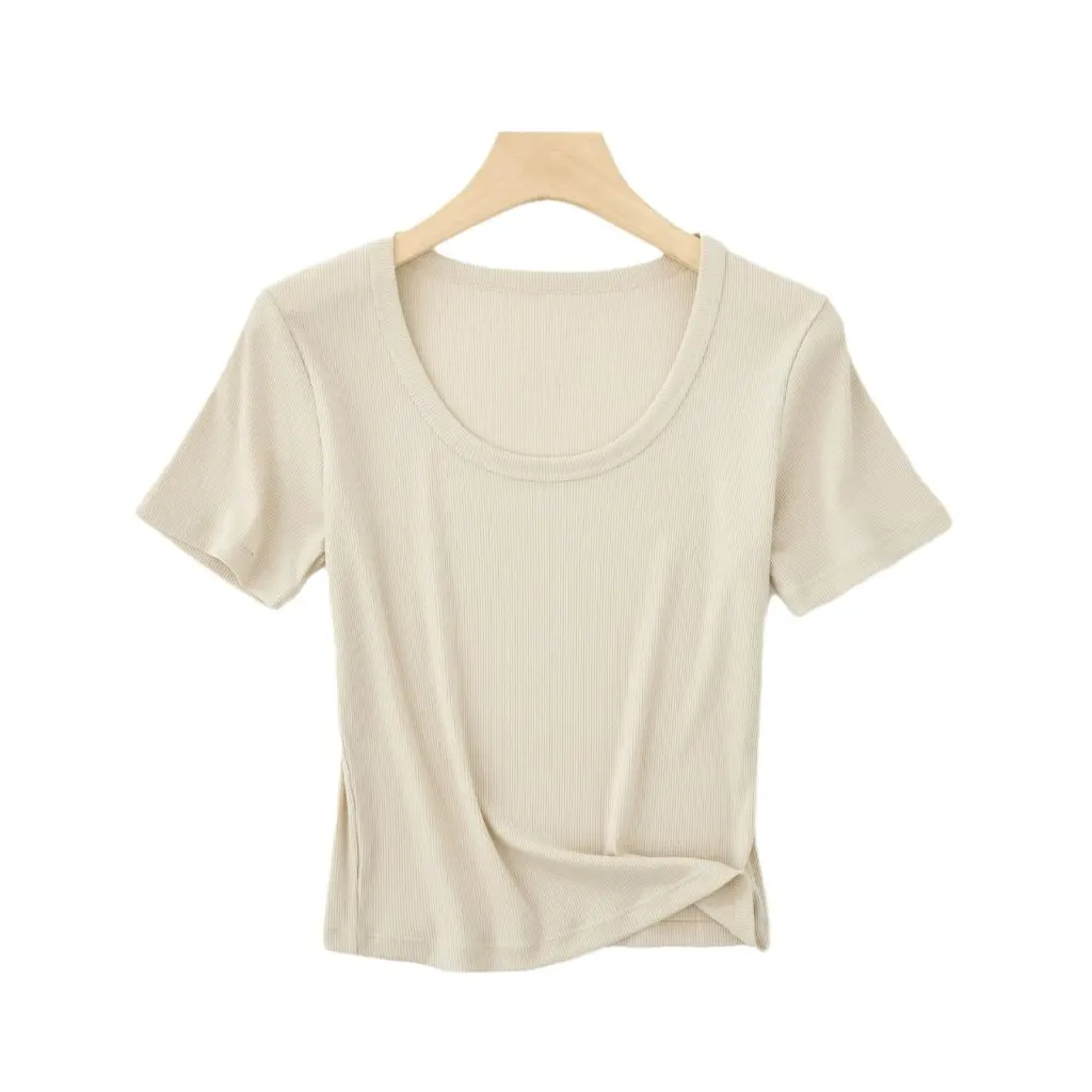 

Summer Cool Combed Cotton Women's Short-sleeved Casual Breathable Inner Jacket Bacteriostatic T-shirt for Women