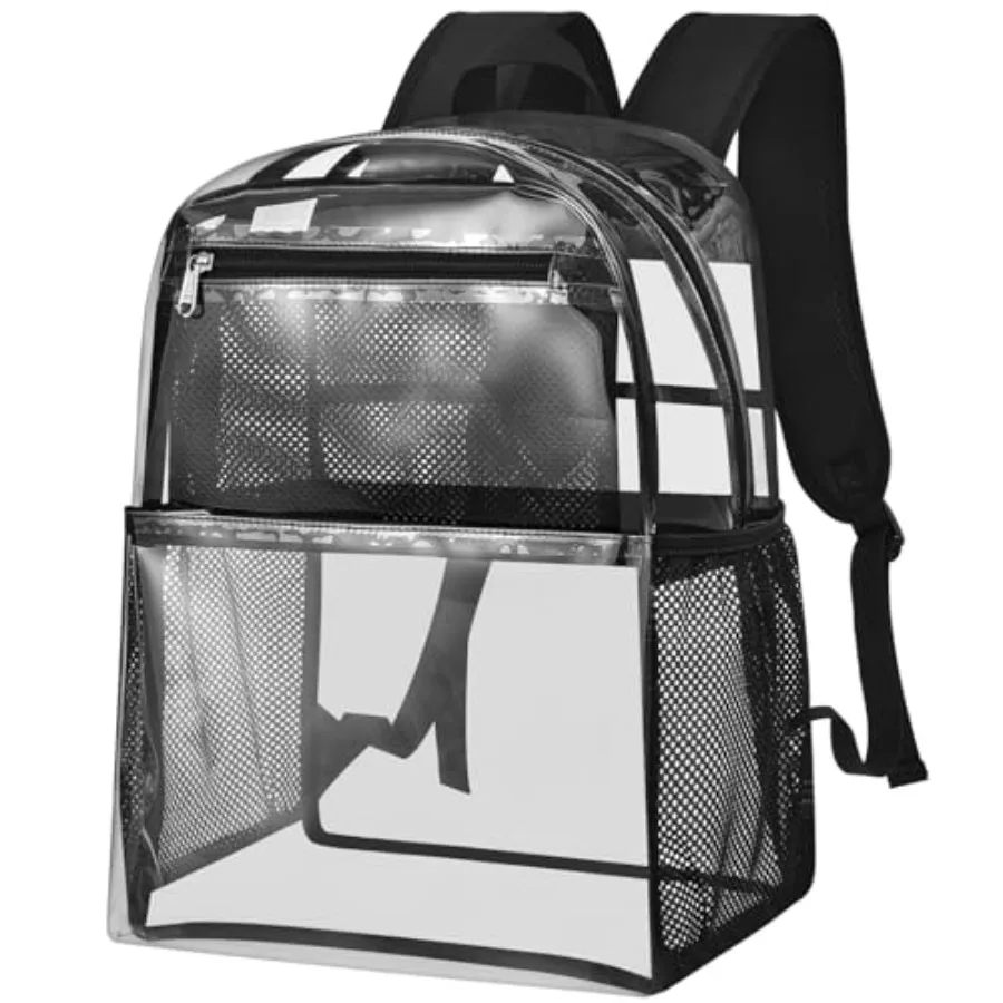

Прозрачная сумка-рюкзак, разрешенная для использования на стадионах, 12×12×6 дюймов, маленькая прозрачная сумка с усиленными и расширенными плечевыми ремнями