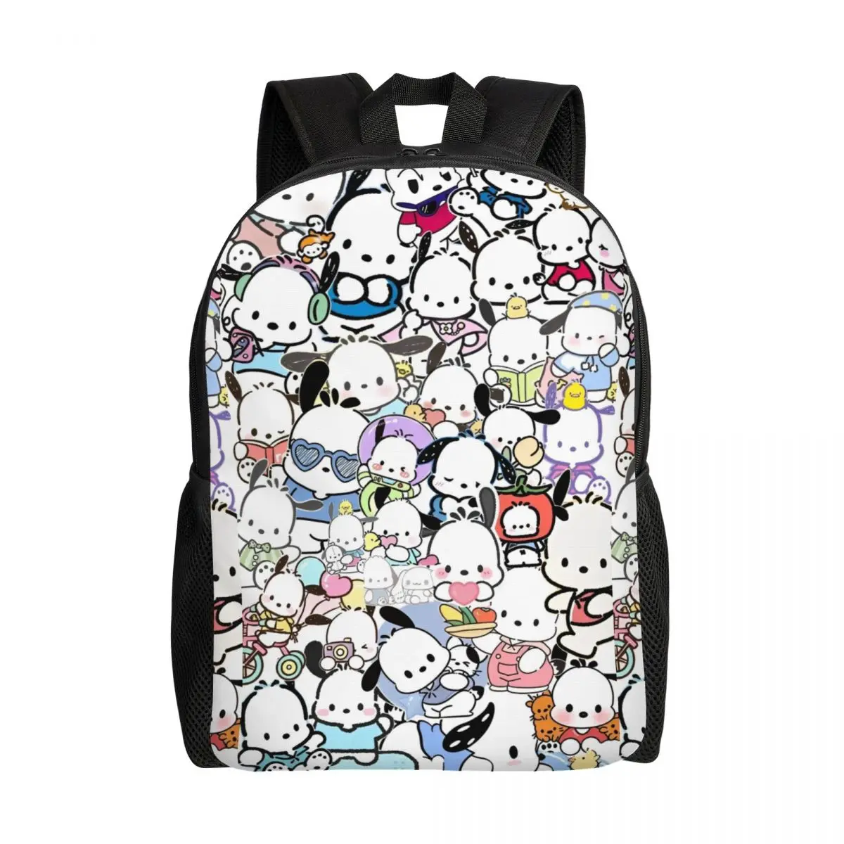 Pochacco Backpack for Men Women Cool Student Work Daypack Cartoon Dog Soft Rucksack Laptop Computer Canvas Bags Gift