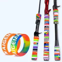 10pcs Fishing Rod Anti-skid Silicone Cover Fishing Rod Grip Protective Covers Elastic Handle Non-slip Ring Covers Fishing Tools