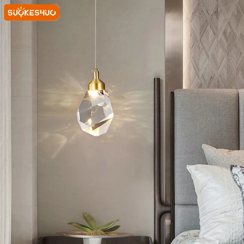 moderno led lampada pingente luz nordica luxo k9 cristal decoracao de casa simples lustre quarto sala de jantar 01