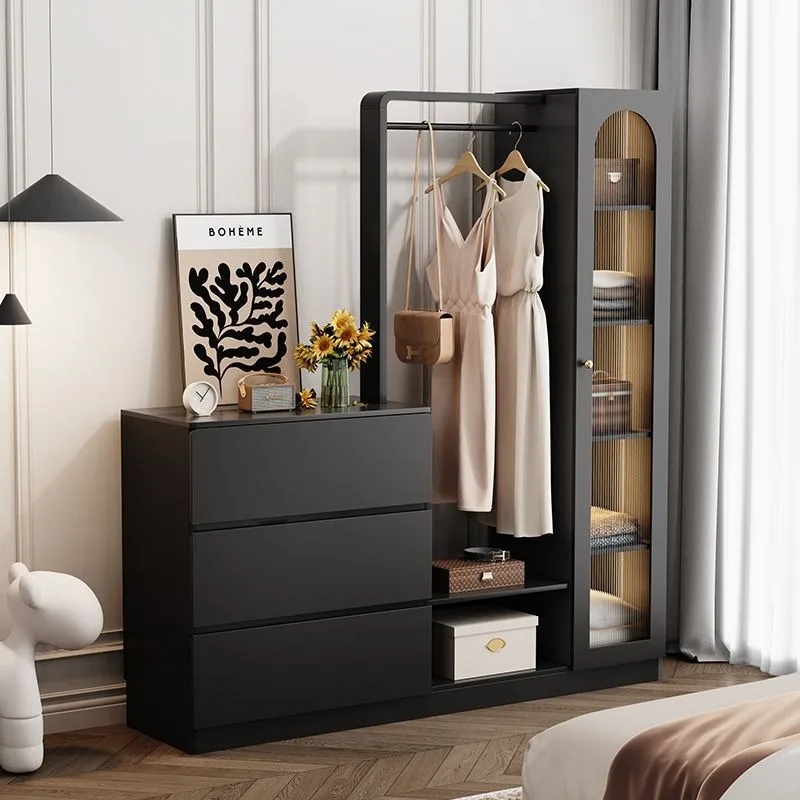 

French retro chest, bedroom, small apartment storage cabinet, bedside hanger integrated living room, light luxury storage cabine